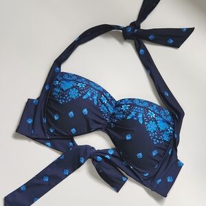 Brand new Blue Patterned Bikini Top